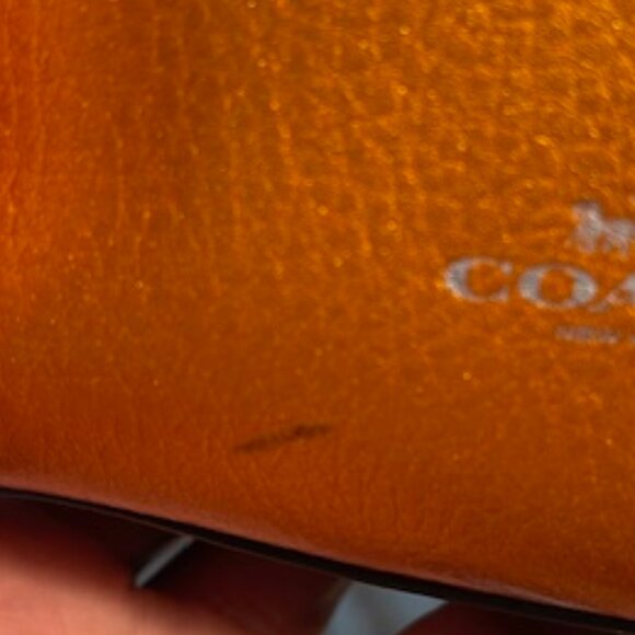 COACH, EUC MINI ORANGE PEBBLED LEATHER BACKPACK - Picture 13 of 14